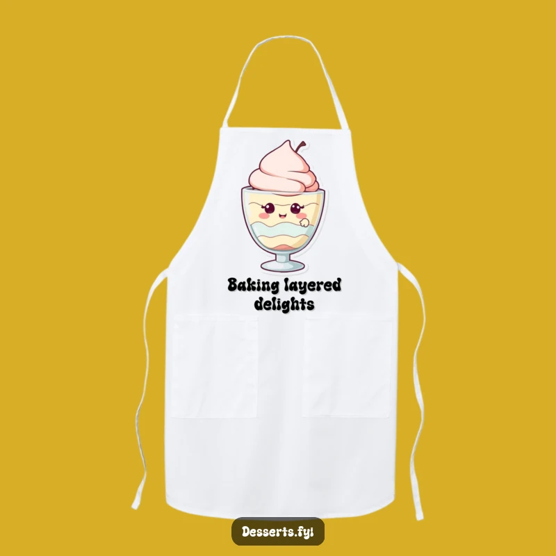 Funny Baker's Apron: Giggling Parfait Character, Practical Funny Gift