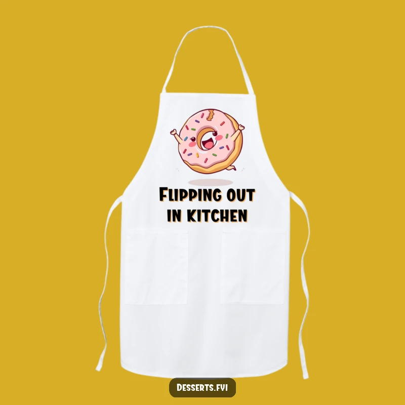Funny Cartwheeling Donut Apron: Bake with Glee & Sprinkles