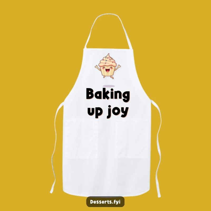 Funny Apron: Leaping Cupcake, Perfect for a Joyful & Hilarious Baker