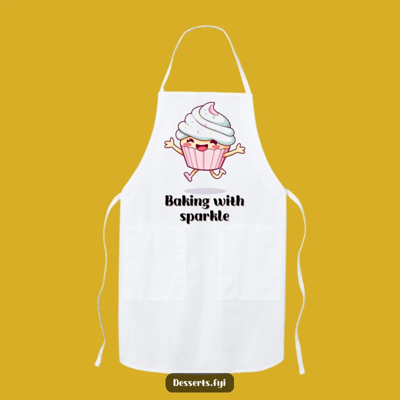 Funny Smiling Cupcake Apron: Kitchen Frosting Leap Fun - Excellent Funny Gift