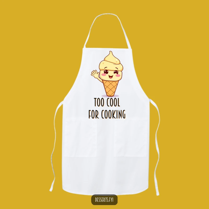Funny Waving Ice Cream Apron: Serve Up Smiles with Sweet Kitchen Humor