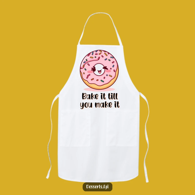 Funny Winking Donut Apron: Cook Up Fun with Playful Sprinkles in the Kitchen