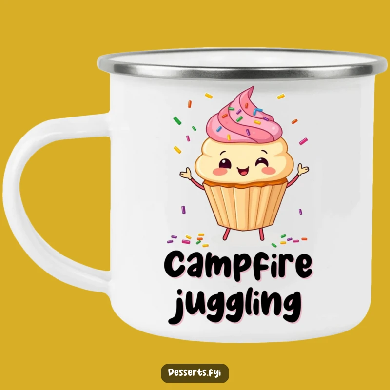 Funny Cupcake Juggling Camping Mug: Sweet Adventures, One Sip at a Time