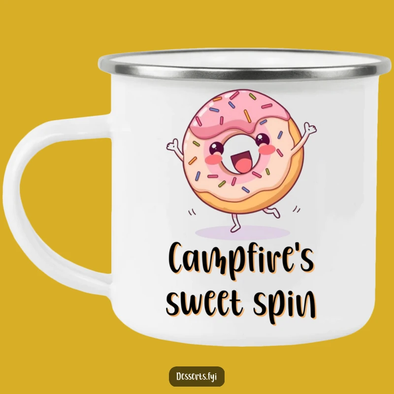 Funny Donut Cartwheel Camping Mug: Joyful Sips for Energetic Adventures!