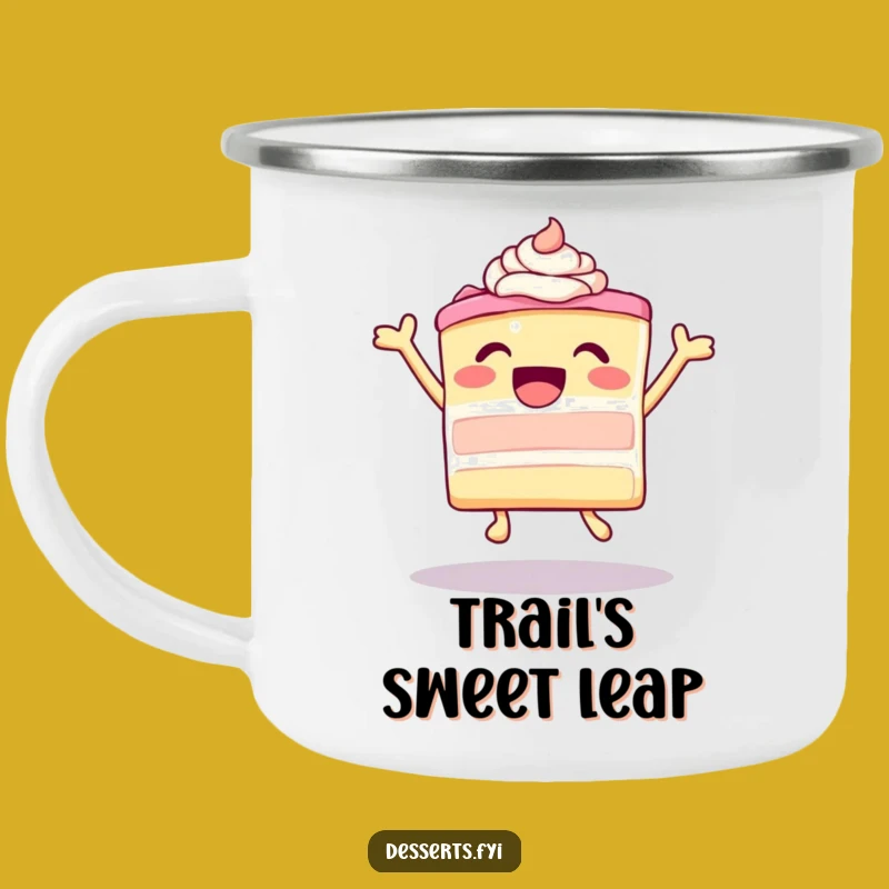 Funny Ecstatic Cake Leap Camping Mug, Durable Frosting Camp Cup, Perfect Outdoor Dessert Gift