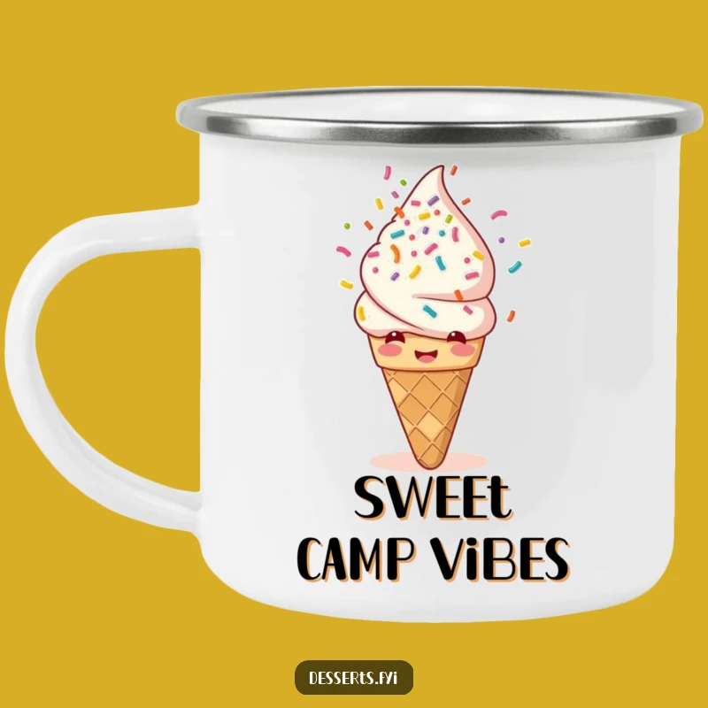 Funny Ice Cream Sprinkle Camping Mug: Sweet Adventures Await, A Hilarious Funny Outdoor Gift