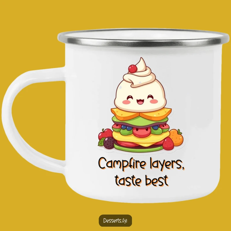 Funny Parfait Camping Mug: Enthusiastic Dessert Stacker Mug, Rugged Funny Gift For Outdoors