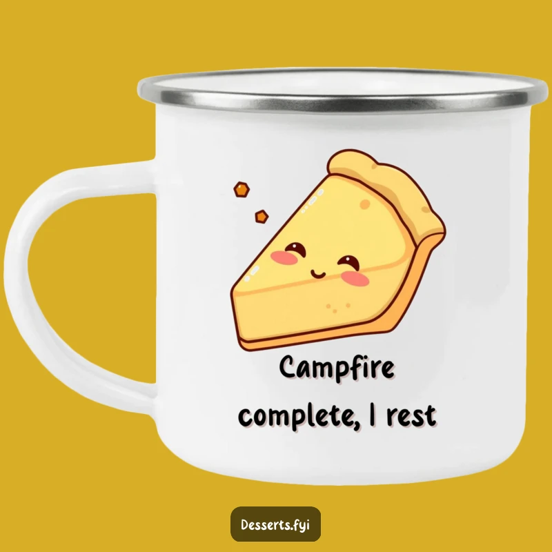 Funny Pie Campfire Mug: Content Slice Sighs, Perfect Cozy Funny Gift