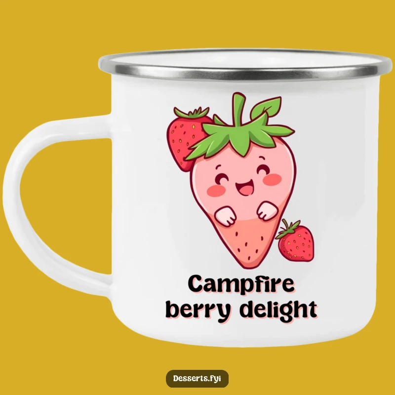 Funny Strawberry Camping Mug: Sip Your Sweet Drinks Outdoors, Ideal Funny Fruity Gift