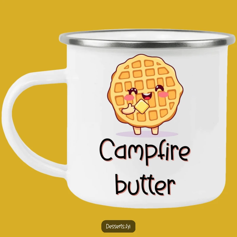 Funny Waffle Campfire Mug: Enjoy Hot Drinks with Rustic Breakfast Humor