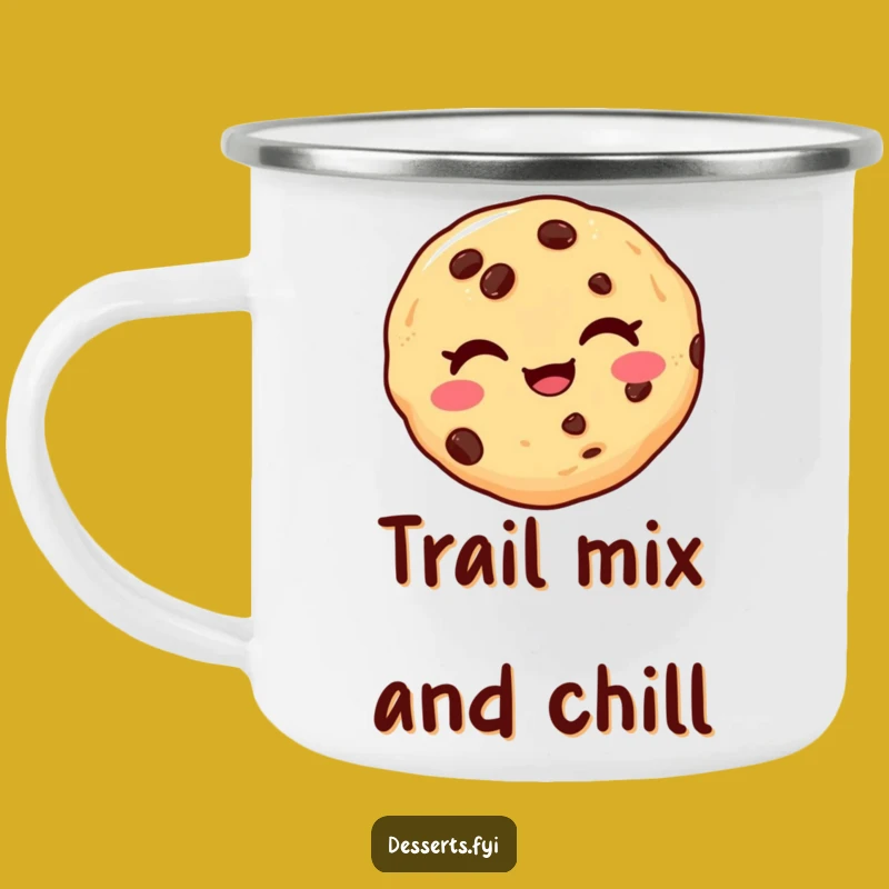 Funny Winking Cookie Camping Mug: Playful Outdoor Gift for Sweet Adventures