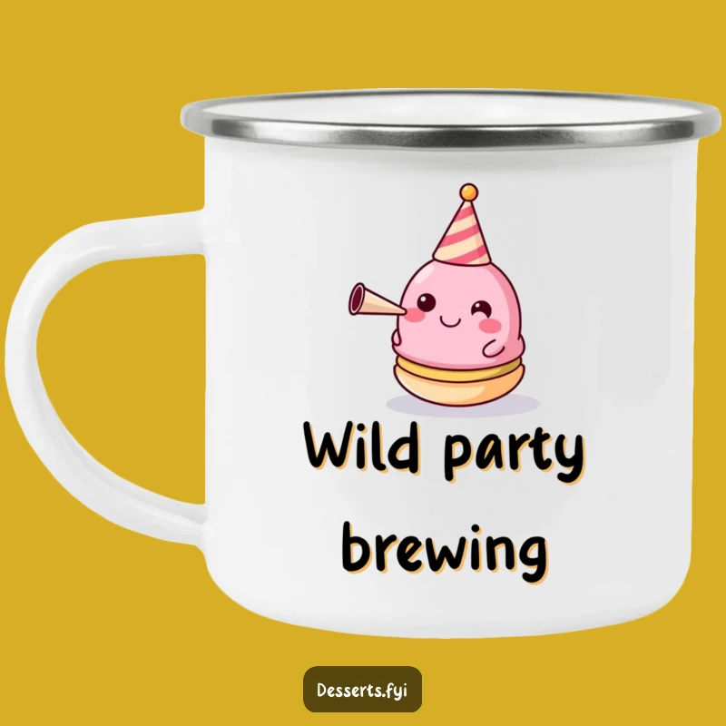 Funny Celebration Camp Mug: Macaron Party Outdoor Gift