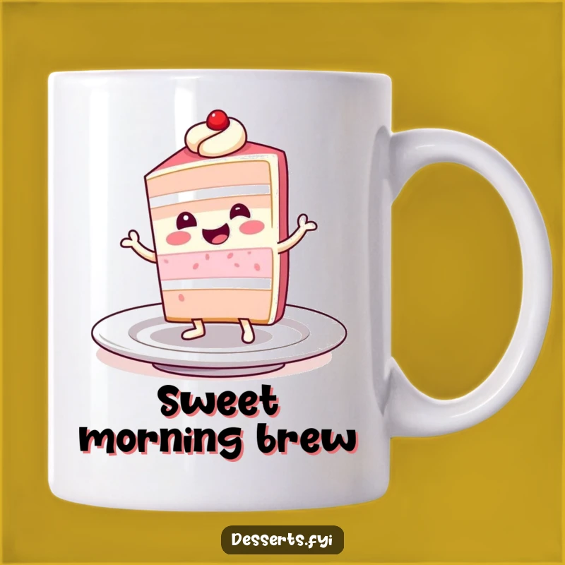 Funny Dessert Mug: Dancing Cake Character, The Sweetest Funny Gift