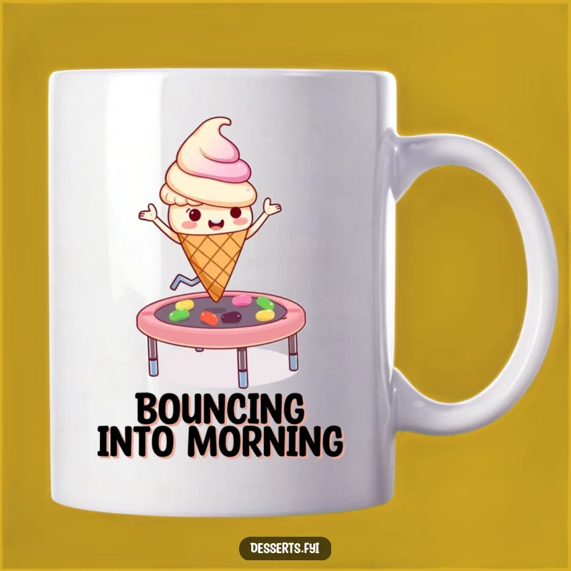 Funny Ice Cream Character Trampoline Mug - Jumping Fun Gift