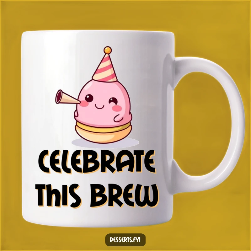 Funny Macaron Party Mug: Happy Dessert Hat Horn Gift for Celebrations