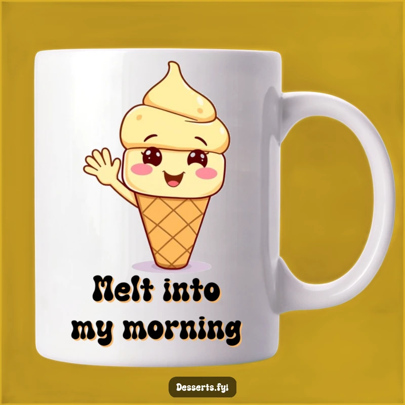 Funny Waving Ice Cream Mug: A Joyful, Sweet Treat for Coffee Lovers