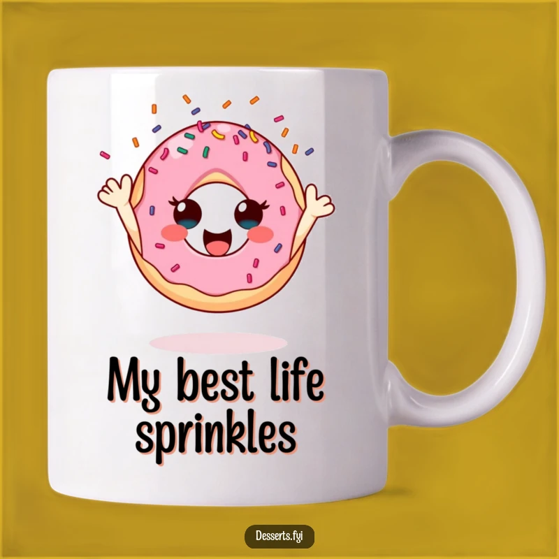 Funny Cheerful Donut Mug: A Joyful Sprinkle Toss Gift for Donut Lovers