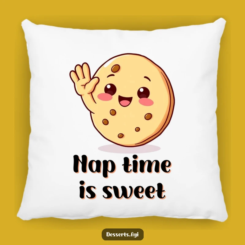 Comfortable Funny Cookie Character Pillow: Cheerful Wave for a Cozy, Funny Gift