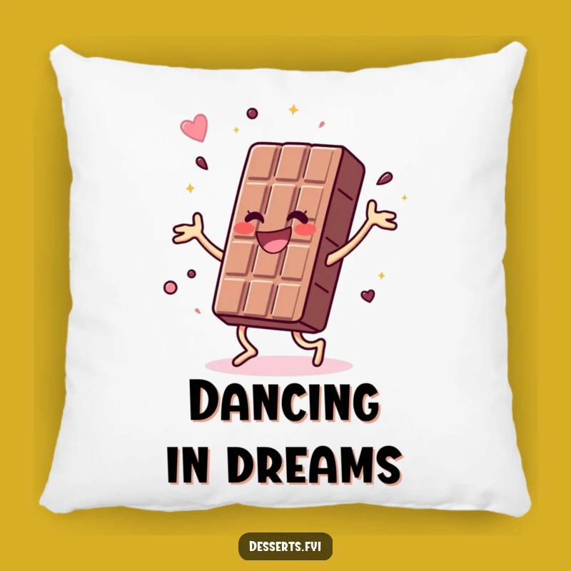 Funny Chocolate Bar Pillow: Cozy Dance Vibes, Sweet Comfort Gift