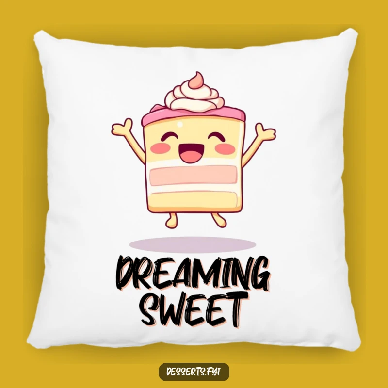 Funny Ecstatic Cake Leap Pillow, Cozy Frosting Cushion, Adorable Dessert Lover Gift