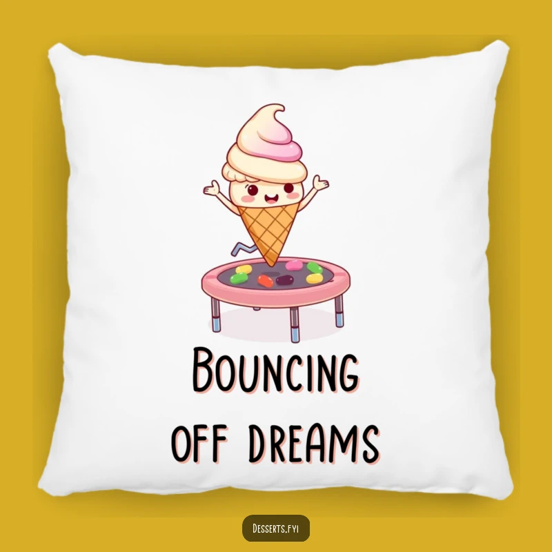 Funny Ice Cream Character Trampoline Pillow - Cozy & Playful