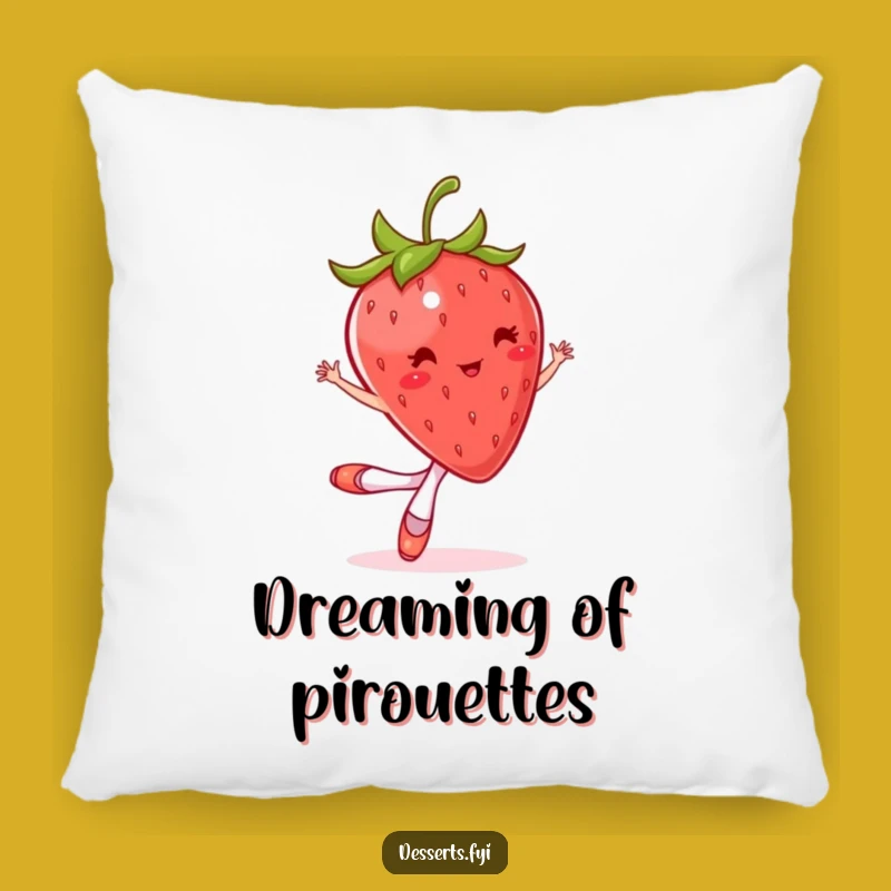 Funny Strawberry Ballet Pillow: Cozy & Hilarious Bouncing Dancer Comfort for Your Home