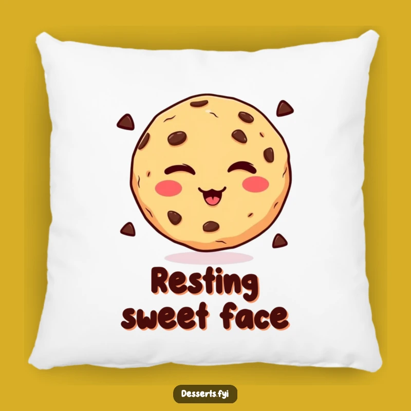 Funny Winking Cookie Pillow, Cozy Chocolate Chip Cushion, Adorable Humorous Home Decor Gift
