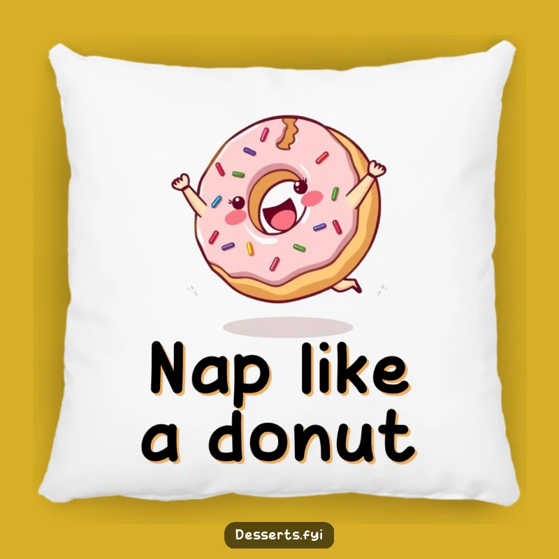 Funny Cartwheeling Donut Pillow: Cozy Fun for Sweet Dreams
