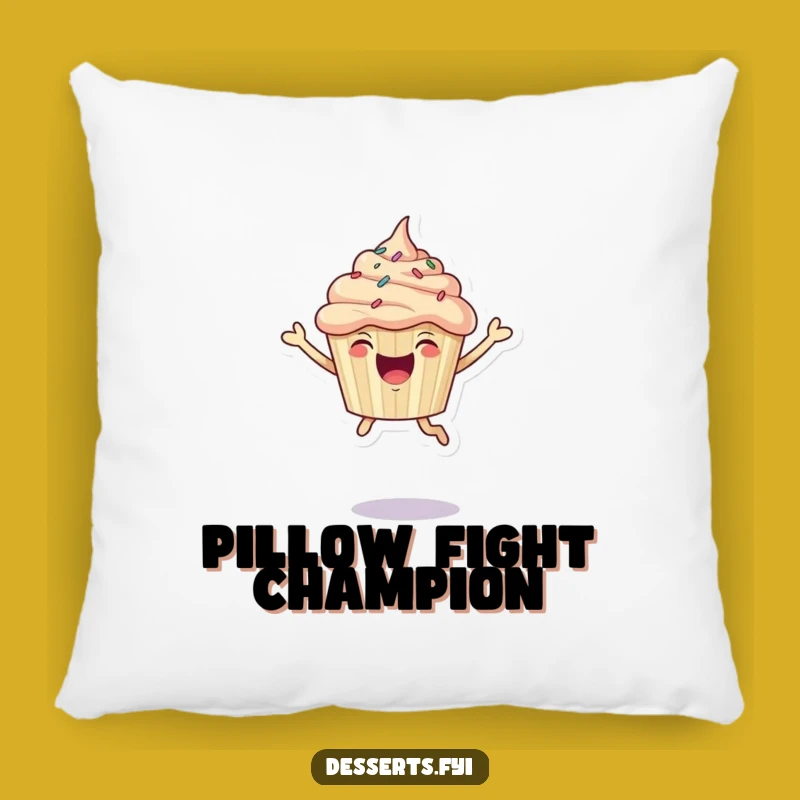 Funny Pillow: Leaping Cupcake, Comfy & Hilarious Accent for Cozy Spaces