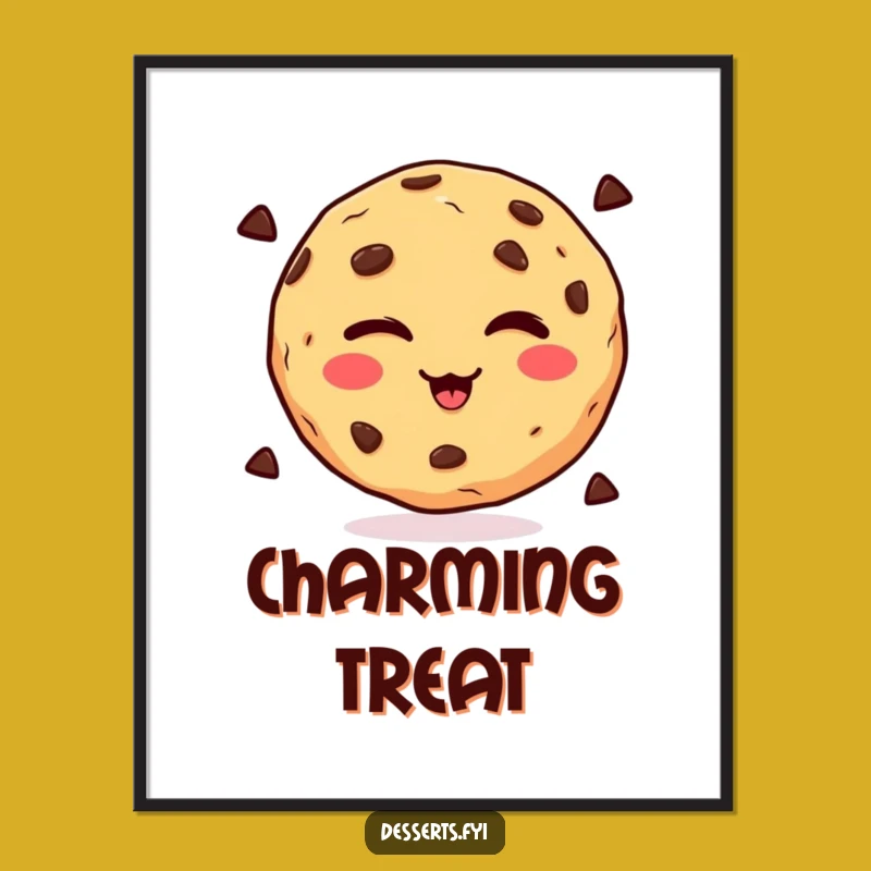 Funny Winking Cookie Digital Art, Playful Chocolate Chip Download, Instant Humorous Gift Decor
