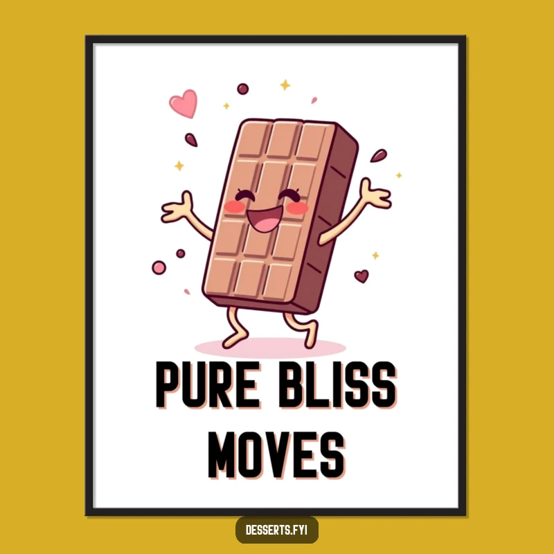Funny Chocolate Bar Digital Print: Instant Energetic Dance for Your Space