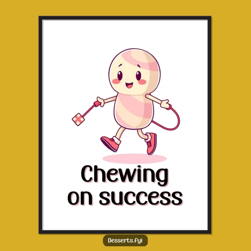 Funny Digital Art: Energetic Candy Character Skipping for Playful Decor