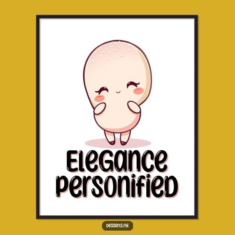 Funny Macaron Pose Digital Art - Chic Sugar Dusted Elegance, Perfect Funny Gift Download