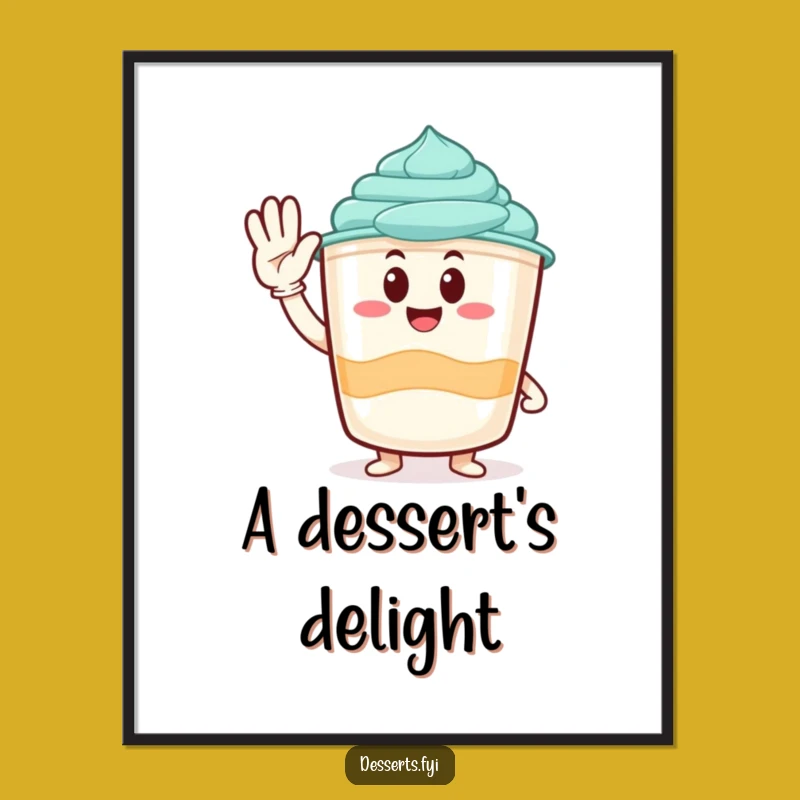 Funny Pudding Cup Digital Art: Instant Cheer for Your Walls, A Playful Funny Digital Gift