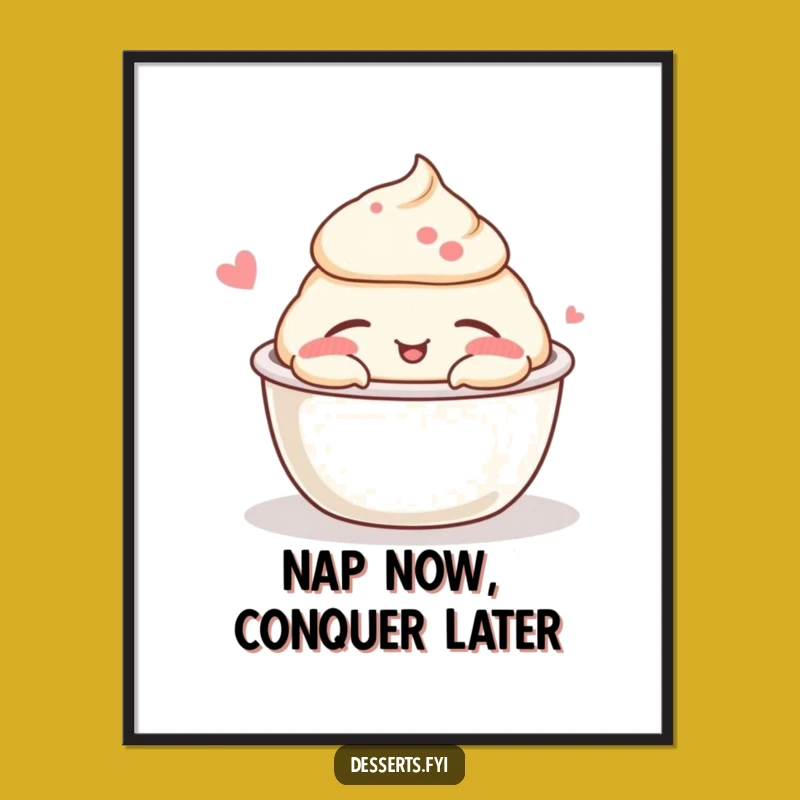 Funny Pudding Cup Nap Digital Print: Instant Joy and Sweet Laughter