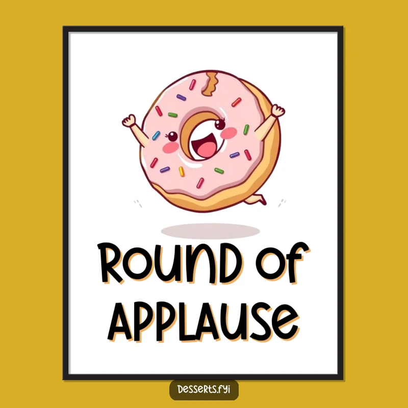 Funny Cartwheeling Donut Digital Art: Joyful Energy for Your Walls