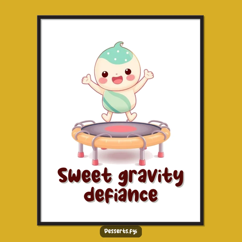 Funny Candy Trampoline Digital Art: Instant Joy with a Bouncing Character