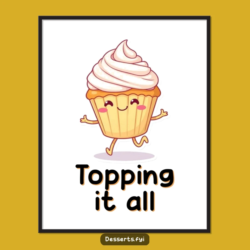Funny Cupcake Skater Digital Art: Instant Sweet Joy for Your Walls!