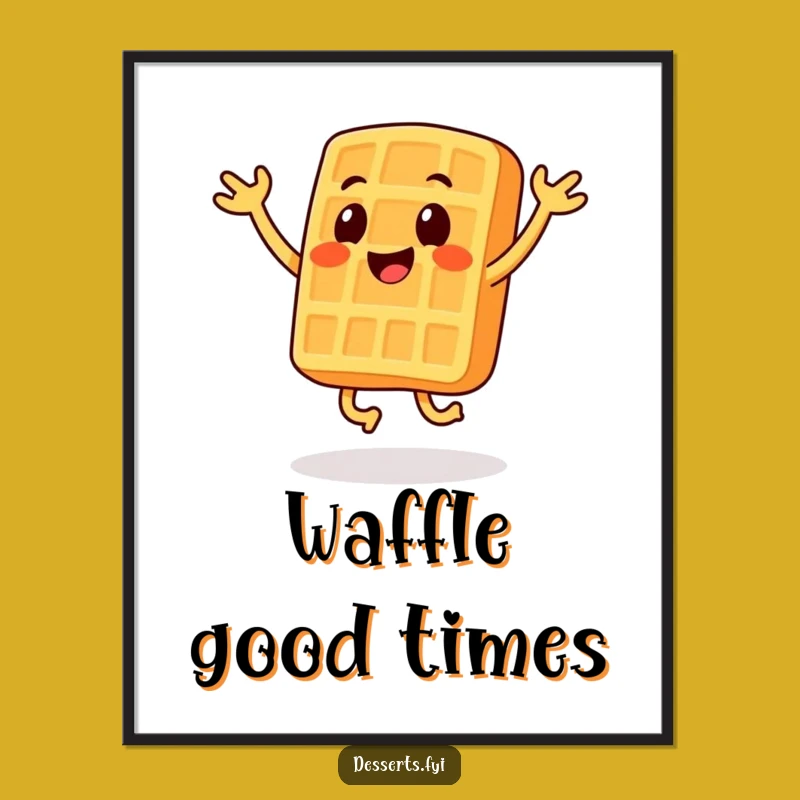 Funny Waffle Jumping Jacks Digital Art: Instant Energy for Your Walls, A Playful Funny Digital Gift