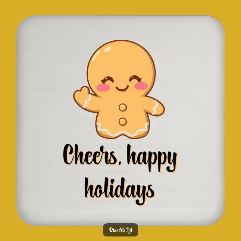 Funny Gingerbread Cookie Coaster: Winking Protection, Festive Decor Gift