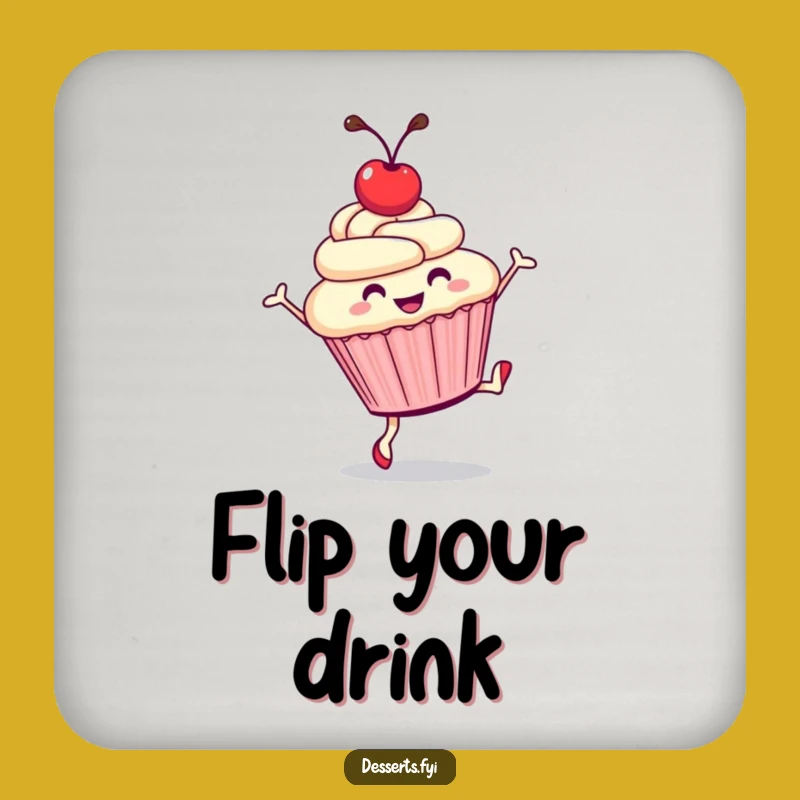 Funny Cupcake Cartwheel Coaster: Protect Surfaces with Sweet Fun!