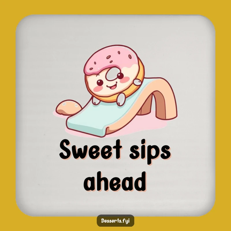 Funny Donut Slide Coaster: Gleeful Table Protector Gift for Fun Homes