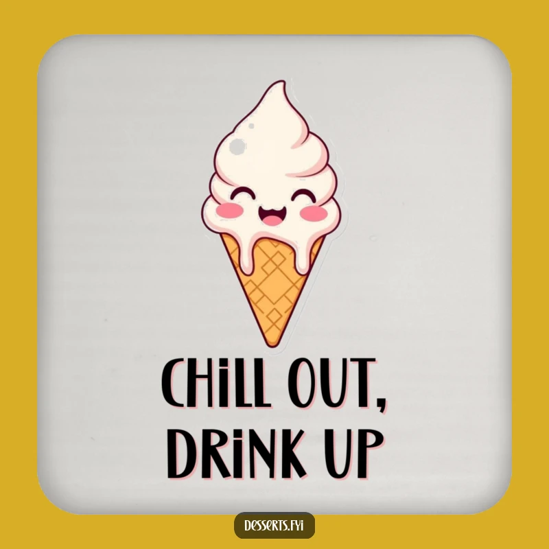 Funny Ice Cream Cone Coaster: Protect Surfaces with Happy Melts