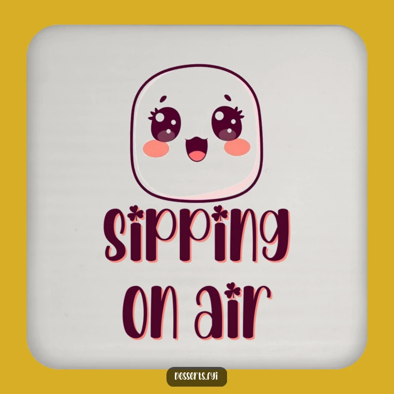 Funny Marshmallow Coaster: Protect Surfaces with Surprise, Novelty Gift