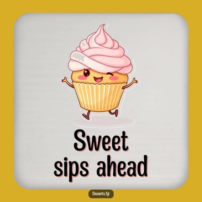 Funny Skipping Cupcake Coasters: Protect Surfaces with Sweet Style