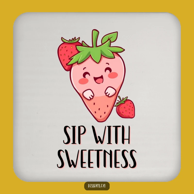 Funny Strawberry Coasters: Protect Your Table with Sweet Style, A Cute Funny Gift Set