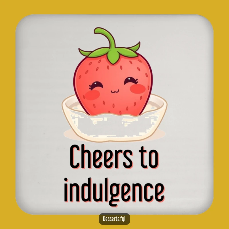 Funny Strawberry Cream Coaster: Blissful Protection, Sweet Decor Gift