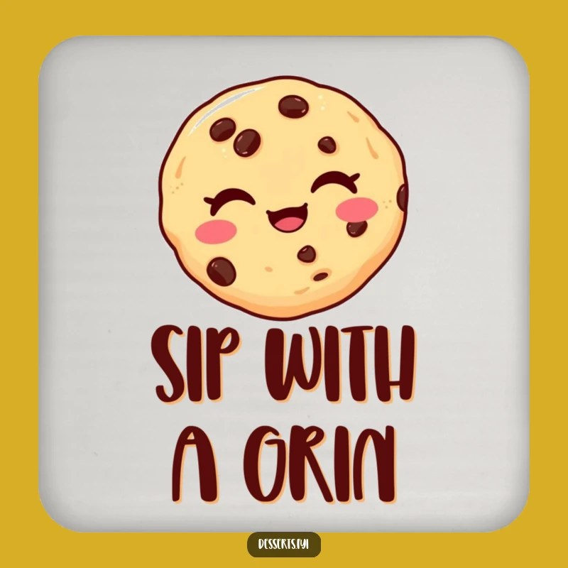 Funny Winking Cookie Coaster: Playful Table Protector Gift for Sweet Homes