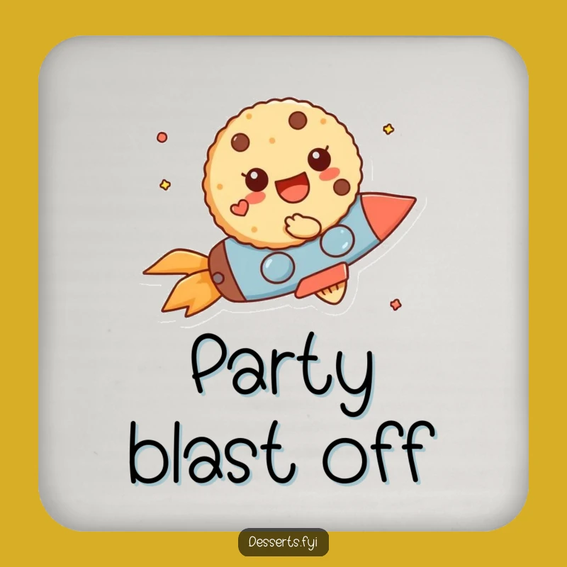 Funny Cookie Rocket Coasters: Protect Surfaces with Cosmic Humor