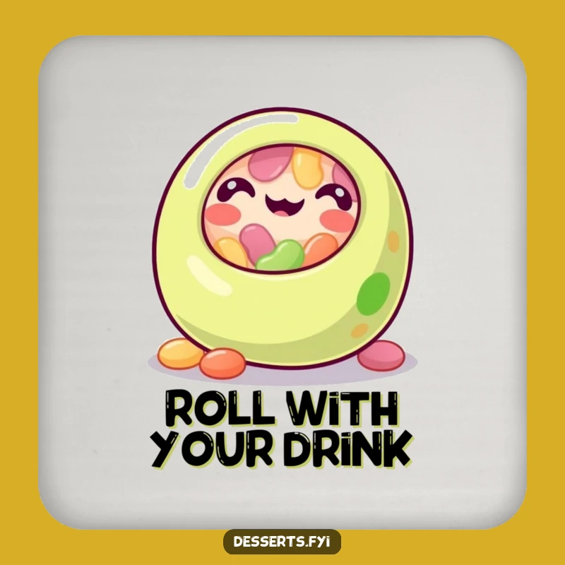 Funny Jelly Bean Coaster: Protect Surfaces with Colorful Charm